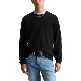 Marc OߴPolo Denim Herren Strickpullover aus Bio-Baumwolle mit Rundhalsausschnitt, Schwarz (Black), L