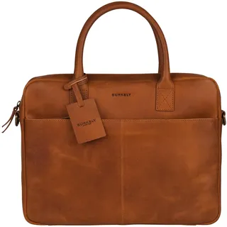 Burkely Fundamentals Vintage Jack Workbag 13.3" – Cognac - Hunter Leder Laptoptasche – Klassische Herren Aktentasche mit Verstellbarem Riemen