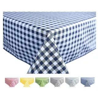 Wachstuch Tischdecke Abwaschbar Eckig 140 x 200 cm Kariert Karo Blau
