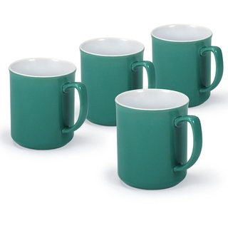 4 x Teetasse Chelsea Kaffeebecher Teebecher Coffee Mug Becher Tasse Kaffeetasse Set aus Porzellan 300ml (Türkis)