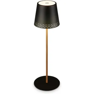 BRILONER - LED Tischlampe kabellos mit Touch, dimmbar in Stufen, höhenverstellbar, Nachttischlampe, Leselampe, LED Lampe, Campinglampe, Tischleuchte, Akkulampe, Outdoorlampe, 38x12 cm, Schwarz