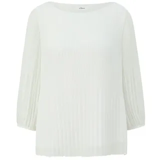 s.Oliver Plisseebluse mit 3/4-Arm Beige 38