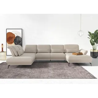sit&more Wohnlandschaft »Coco U-Form« Sitztiefen-, Arm- und Kopfteilverstellung, Cord-Bezug, Fußhöhe 15 cm,