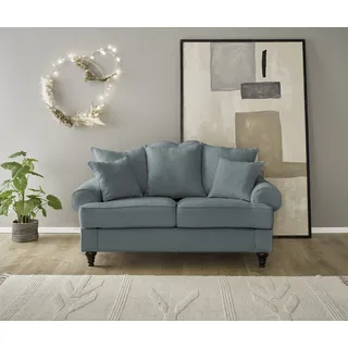 Sofa "Adelina" in grau Landhaus Couch 2-Sitzer 170 cm - Grau