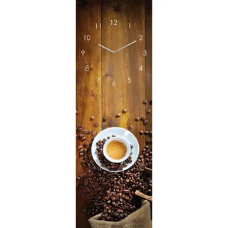 Wanduhr , Braun , Glas , 20x60x3.1 cm , Dekoration, Uhren, Wanduhren