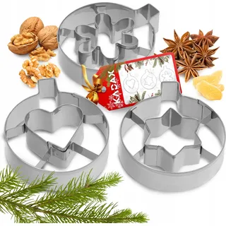 KADAX Ausstecher, Weihnachten Plätzchenausstecher aus Edelstahl, 3er Set