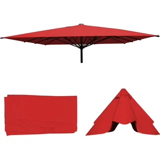 Ersatz-Bezug für Gastronomie Sonnenschirm HWC-D20, Sonnenschirmbezug Ersatzbezug, 5x5m (Ø7,2m) Polyester  rot - Rot