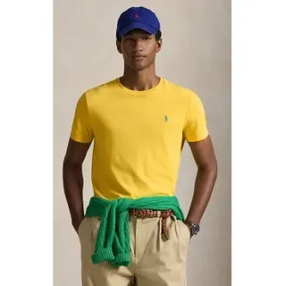 Polo Ralph Lauren für Herren. 710671438512 Custom Slim Fit Strick-T-Shirt gelb (XL), Lässig, Baumwolle, Kurzarm