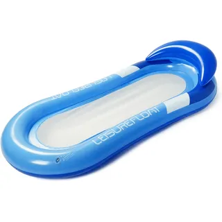 Belle Vous Blaue Aufblasbare Luftmatratze Pool mit Kopfstütze - 78 x 150 cm - Luftmatratze Wasser-Hängematte für Pool für Erwachsene - Für Sommerpool, Strand, See & Partys