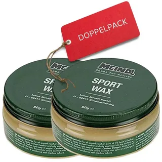 MEINDL Sportwax Leder-Wachs Imprägnierer für Leder-Schuhe, Wanderschuhe (2 x 80 g)