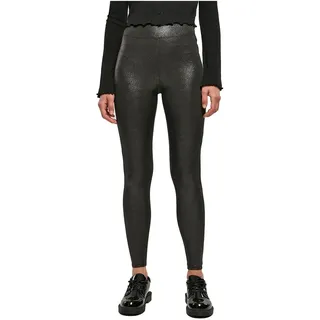 Urban Classics Glamour High Waist Leggings - Sparkling Black - 3XL