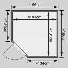 Bild von Jarin inkl. 9 kW Ofen + Steuergerät Easy Finnisch + graphit Ganzglastür naturbelassen