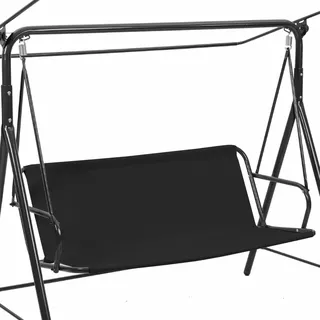 Ersatz-Schaukelsitzbezug, Abdeckung für die Sitze der Hollywoodschaukel, wasserdichte Sitzbezug, Stuhlbezug Terrassenschaukelkissen für Gartenschaukel, Hof, Balkon (138 x 50 x 50 cm, Schwarz)