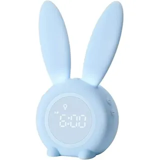 Digitaler Wecker Kinder Lichtwecker Hasen wecker Kinderwecker Jungen blau