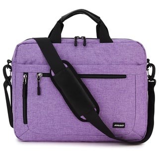 RAVUO Laptoptasche Damen, Laptop Aktentaschen 15.6 zoll Computertasche Notebook Tasche Wasserdichte Umhängetasche Shoulder Bag für Business Reisen Lila