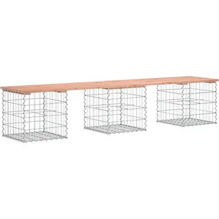 vidaXL Gartenbank aus Gabionen 203x44x42 cm Massivholz Douglasie - Braun
