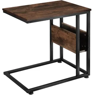 tectake Beistelltisch Wigan,55 x 36,5 x 60 cm,Industrial Holz dunkel, rustikal , Beton Optik , 36.5x60x55 cm , Wohnzimmer, Wohnzimmertische, Beistelltische