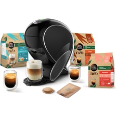 KRUPS Dolce Gusto NEO Coffee Machine by, Kaffeemaschine + 3 Dosen kompostierbarer Kaffeepads (Espresso, Lungo, Cappuccino), YY5242FD Smart Multigetränkekanne