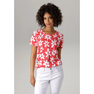 Aniston CASUAL Aniston CASUAL, T-Shirt allover mit bunten Blüten bedruckt, rot
