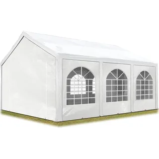 TOOLPORT Partezelt 6 x 4 m inkl. 8 Seitenteile Weiß