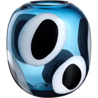 LEONARDO Vase Blau/Schwarz/Weiß