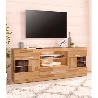 OTTO home Ribe Lowboard 140 cm Beige Holzwerkstoff/Glas