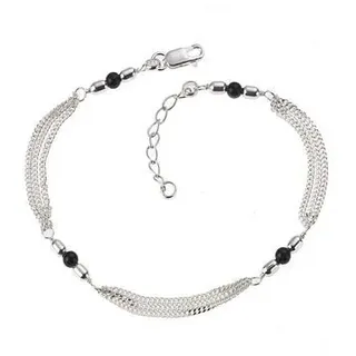 FIRETTI "Schmuck Geschenk Silber 925 Körperschmuck Panzerkette Kristalle", mit Kristallstein, silberfarben, schwarz, schwarz),