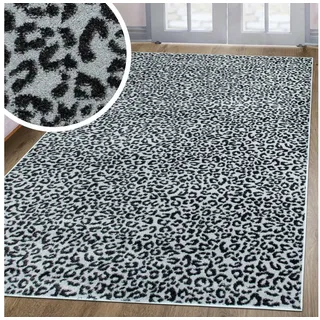 OTTO home Teppich "Fynna, Leoparden-Muster, Animal Print, modern" rechteckig 9 mm Höhe Leo, besonders weicher Flor, Wohnzimmer, Schlafzimmer, Esszimmer, grau