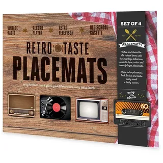 MikaMax – Vinyl Platzsets – Runde Schallplatten Platzsets – Tischdekoration – 3 mm Dick Retro Set aus 4 – Nostalgische Schallplatten – Schwarz – Robuster und Langlebiger Tischschutz