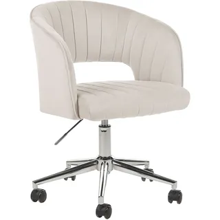 BELIANI Bürostuhl Hellbeige Samtstoff mit Armlehnen Höhenverstellbar Rollbar Drehbar Home-Office Büro Arbeitszimmer Ausstattung Sitzmöbel Arbeitshocker - Beige, Schwarz