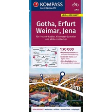 KOMPASS Fahrradkarte 3362 Gotha, Erfurt, Weimar, Jena 1:70.000