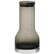 Bild von -LUNGO- Wasserkaraffe, mundgeblasenes, farbiges Glas, Deckel aus Eiche, 650ml, Farbe Smoke (64171)