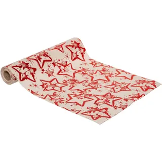 Atmosphera Createur d ́interieur Tischläufer Weihnachtsmuster 28/300 cm , Rot , Naturmaterialen , Heimtextilien, Wohntextilien, Tischwäsche, Tischläufer