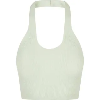 URBAN CLASSICS Rib Knit Crossed Neckholder ärmelloses T-Shirt Light Mint 3XL