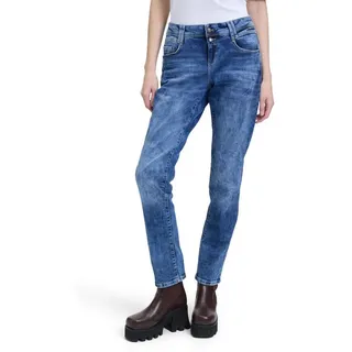 Cartoon Boyfriend-Hose mit Nieten Blau,42