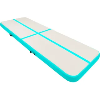 vidaXL Aufblasbare Gymnastikmatte mit Pumpe 400x100x20 cm PVC Grün - Grün