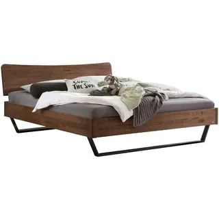 Hasena Bett , Anthrazit, Nussbaumfarben , Metall , Nussbaum , massiv , Höhe ca. 22 cm , 140x200 cm , in verschiedenen Holzarten erhältlich, in verschiedenen Größen erhältlich , Holzmöbel, Holzbetten, Sonstige Holzbetten