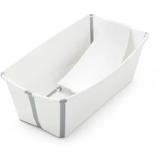 Stokke Flexi Bath (White) mit Newborn Support - Robust & einfach zu verstauen - Bequem für zuhause oder auf Reisen - Ideal für Neugeborene & Kinder bis 48 Monate