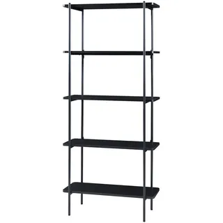 [en.casa] Standregal 180 x 80 x 34 cm Schwarz