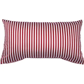 Kissenbezug JANINE "Modernclassic", rot, B:80cm L:40cm, Mako-Satin, Obermaterial: 100% Baumwolle, Kissenbezüge, Kissenbezug, mit Streifen