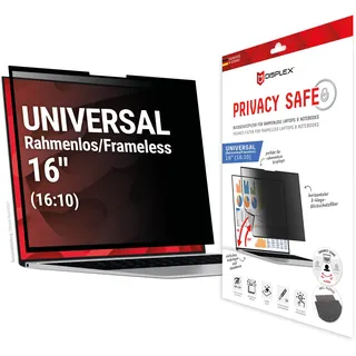 Displex PRIVACY SAFE Blickschutzfilter für Laptop/ Notebook (randlos/frameless) 16'' 16:10