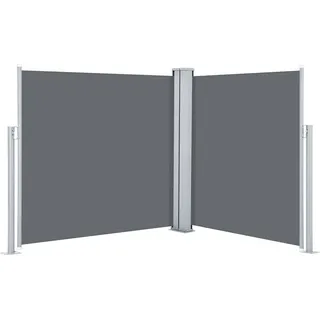 vidaXL Seitenmarkise 100 x 600 cm Grau Polyester