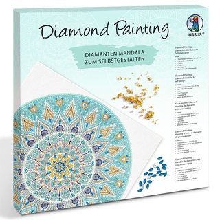 Ursus Diamond Painting Mandala Set 5", hellblau / taupe / weiß