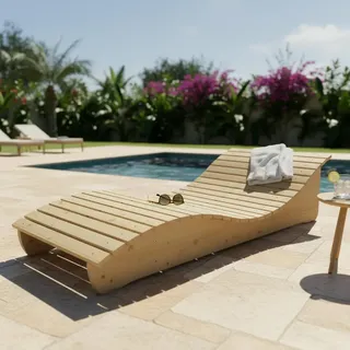 Gartenliege "Relax-Gertl"  (Fichte) 1-teilig Liegebreite 90cm Himmelsliege - Naturbelassen