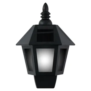 Grundig Wandlampe Solar für Außen Solarlampen mit LED Licht & Flammeneffekt - Wandleuchte Ohne Stromanschluss - Laterne IP44 - Schwarz - Schwarz