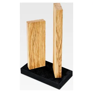Kleiner magnetischer Messerblock Stonehenge aus Eiche mit Granitboden - Platz für 4 Messer - Abmessungen 18 x 10 x 28-30 cm