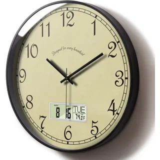 scoage Digitale Wanduhr 30,5 cm 30,5 beige