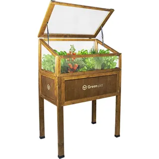 Greenspot Vintage Hochbeet mit Haube 80x45x120cm Palisanderbraun - Braun