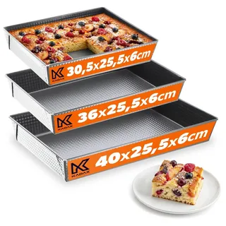 KADAX Form Backblech Kuchenform Set XXL 3-tlg