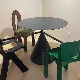 Runder Esstisch Keramik Metallbeine Esszimmertisch Küchentisch Tisch Ø 110cm*75 cm schwarz /YBYZ-H110/ - Schwarz